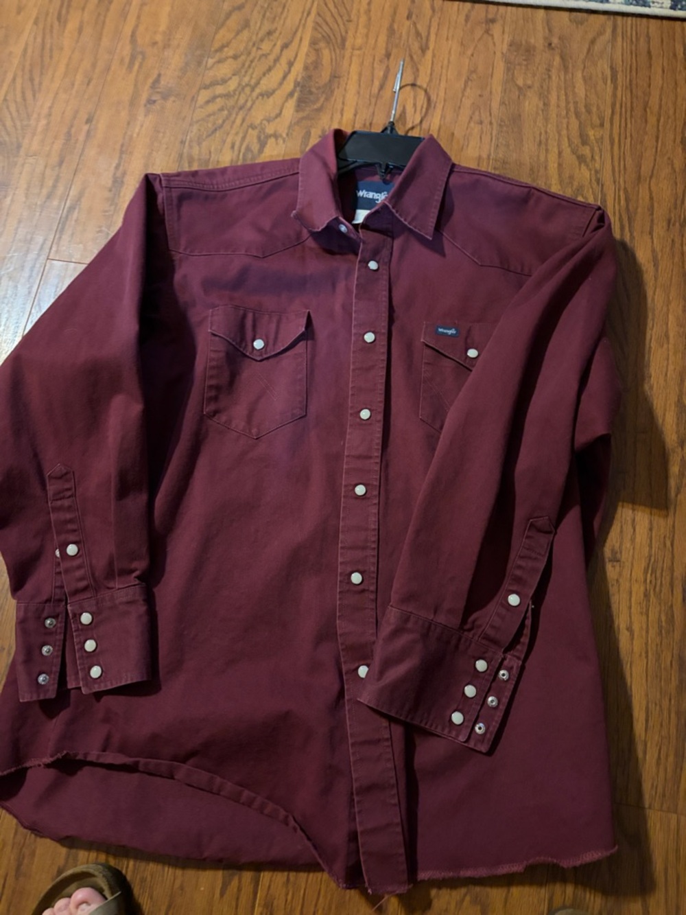 Wrangler Burgundy Western Snap Shirt